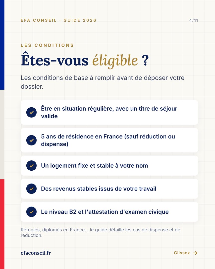 Les conditions d'éligibilité