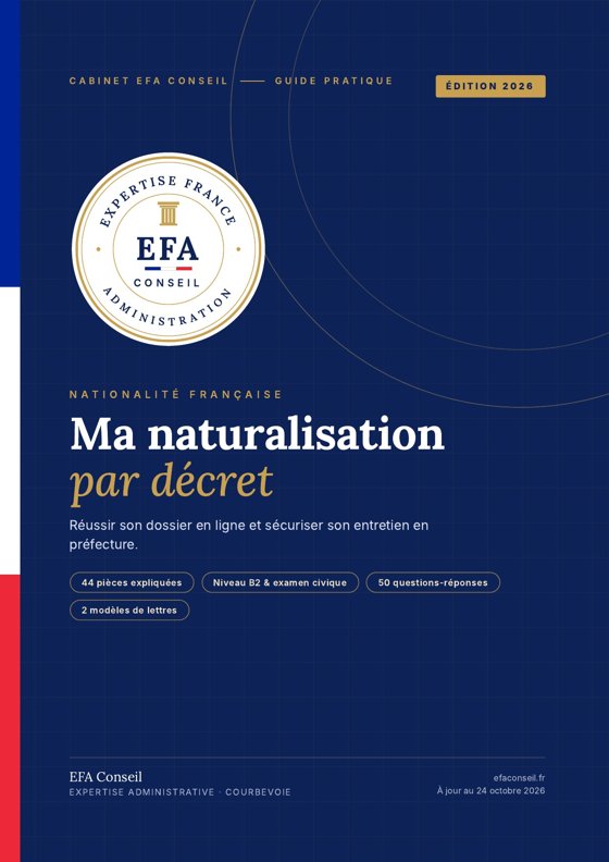 Couverture du guide Ma naturalisation par décret